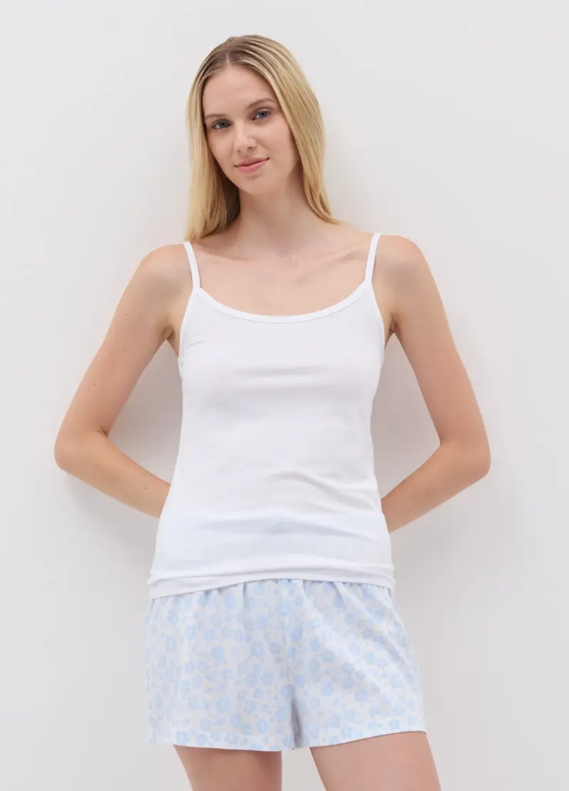 Bipack Di Canottiere In Cotone Elasticizzato Bianco E Nero, Donna, Bianco miniatura 3