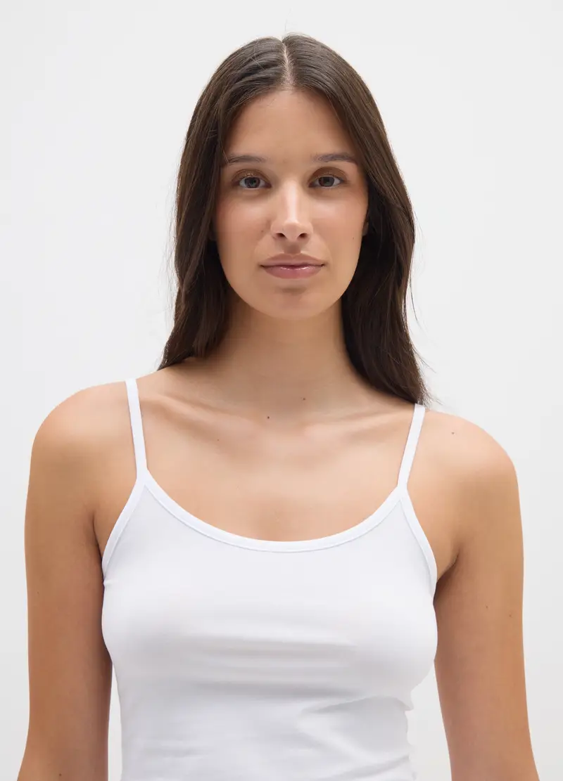 Bipack Di Canottiere In Cotone Elasticizzato Multicolor, Donna, Multicolor miniatura 2