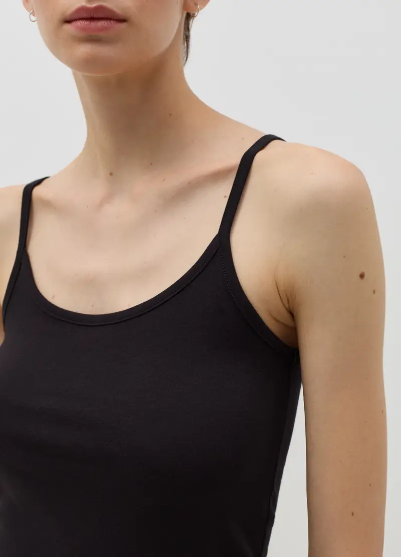 Bipack Di Canottiere Nere In Cotone Elasticizzato, Donna, Nero miniatura 2