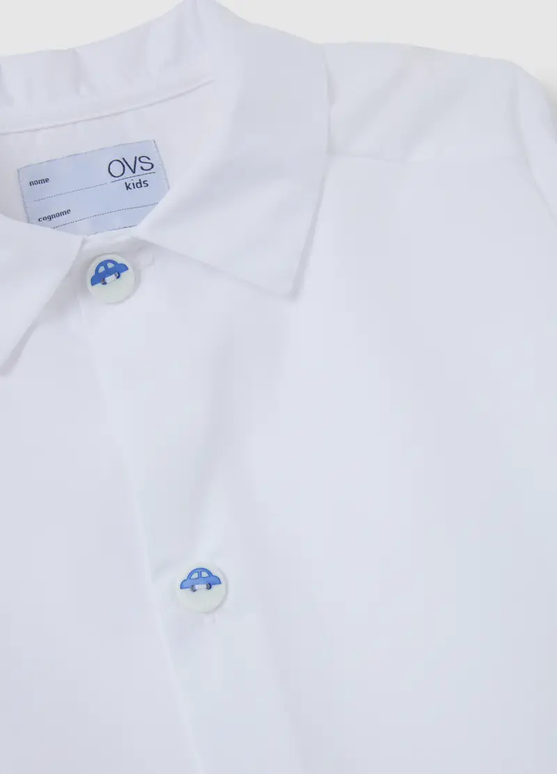 OVS, Bipack Grembiuli Scolastici Da Bambino In Misto Cotone Bianco Con Bottoni, Bianco, Taglia: 2-3 miniatura 2