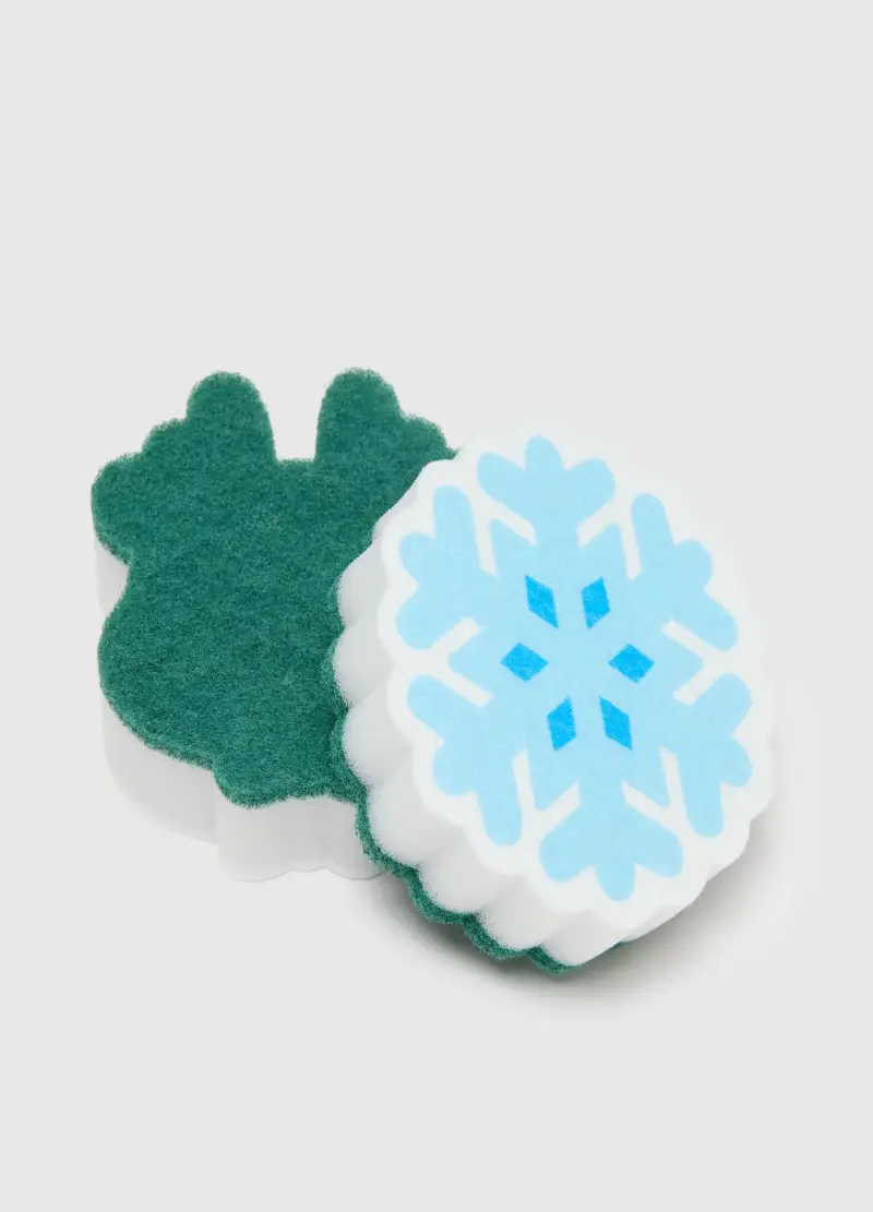 Bipack Spugne Natalizie Multicolor In Materiale Naturale, Donna, Multicolor miniatura 3