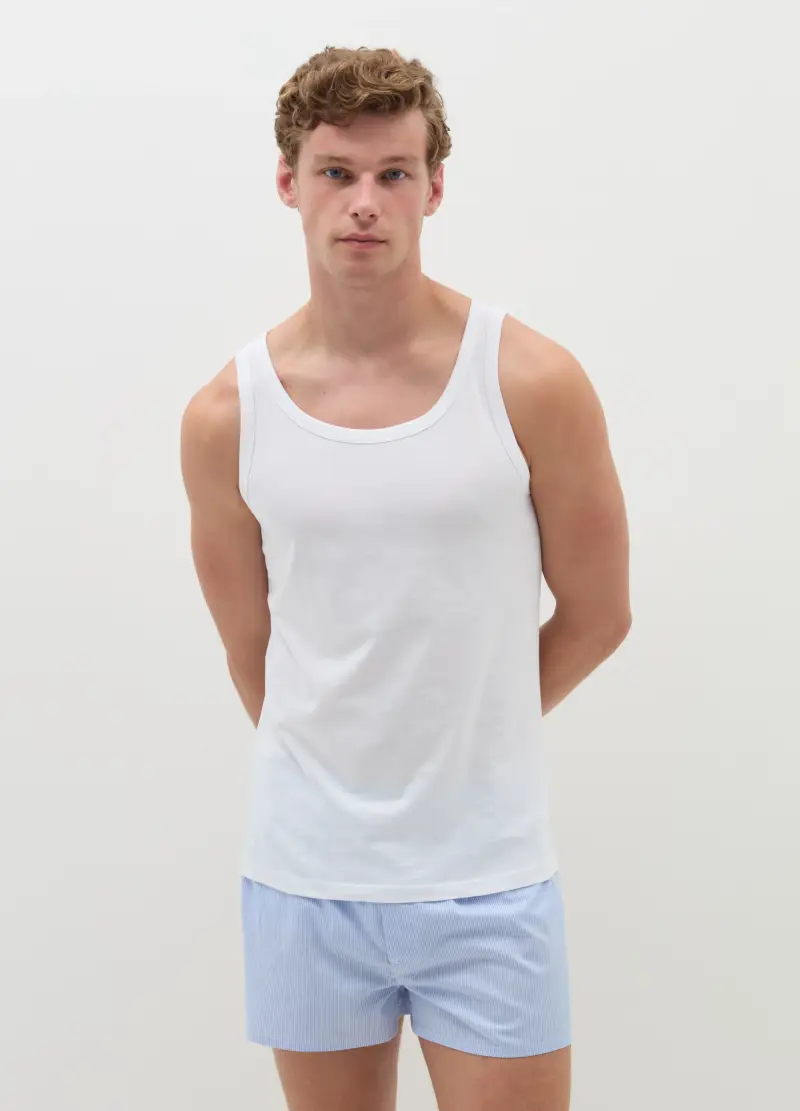 Bipack Vogatori In Cotone Bio Tinta Unita, Uomo, Bianco