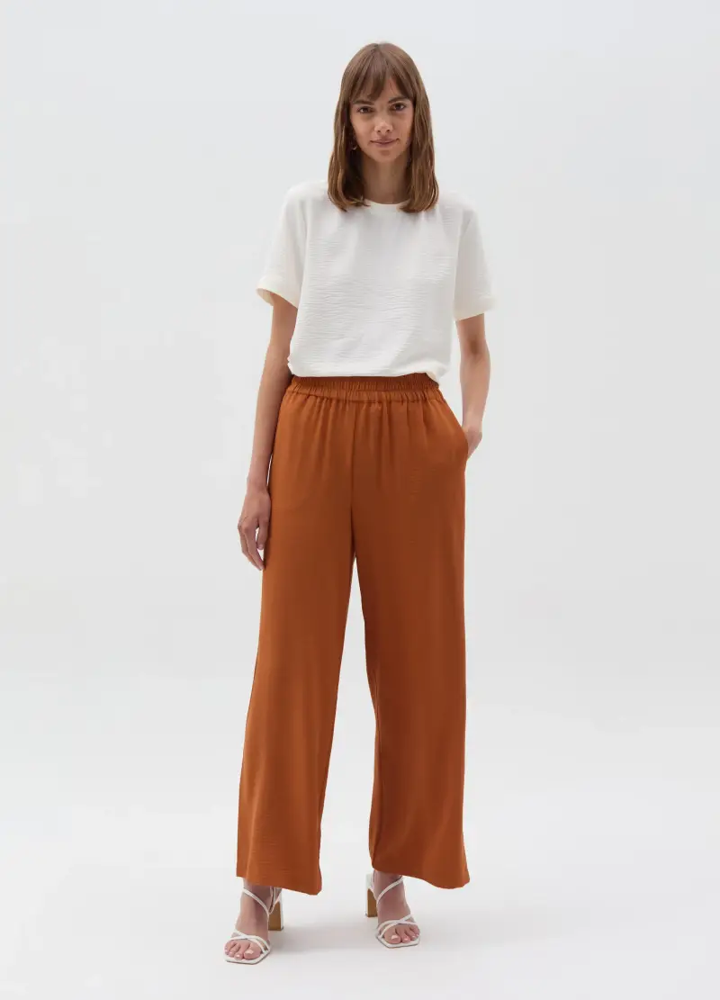 Blusa Effetto Crinkle Con Spacchetti, Donna, Bianco miniatura 2