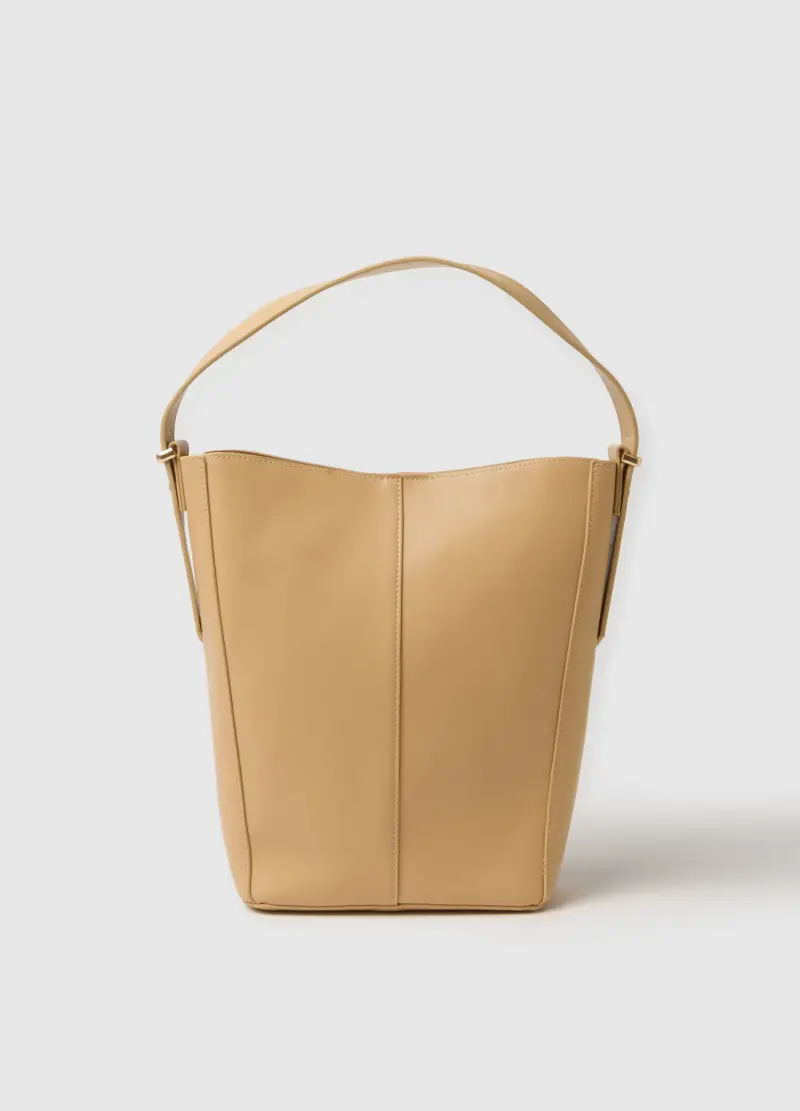 Borsa A Secchiello Beige, Donna, Beige