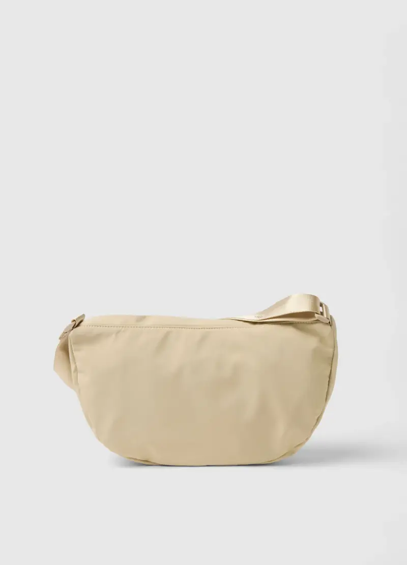 Borsa A Tracolla Beige Con Zip, Donna, Beige miniatura 2
