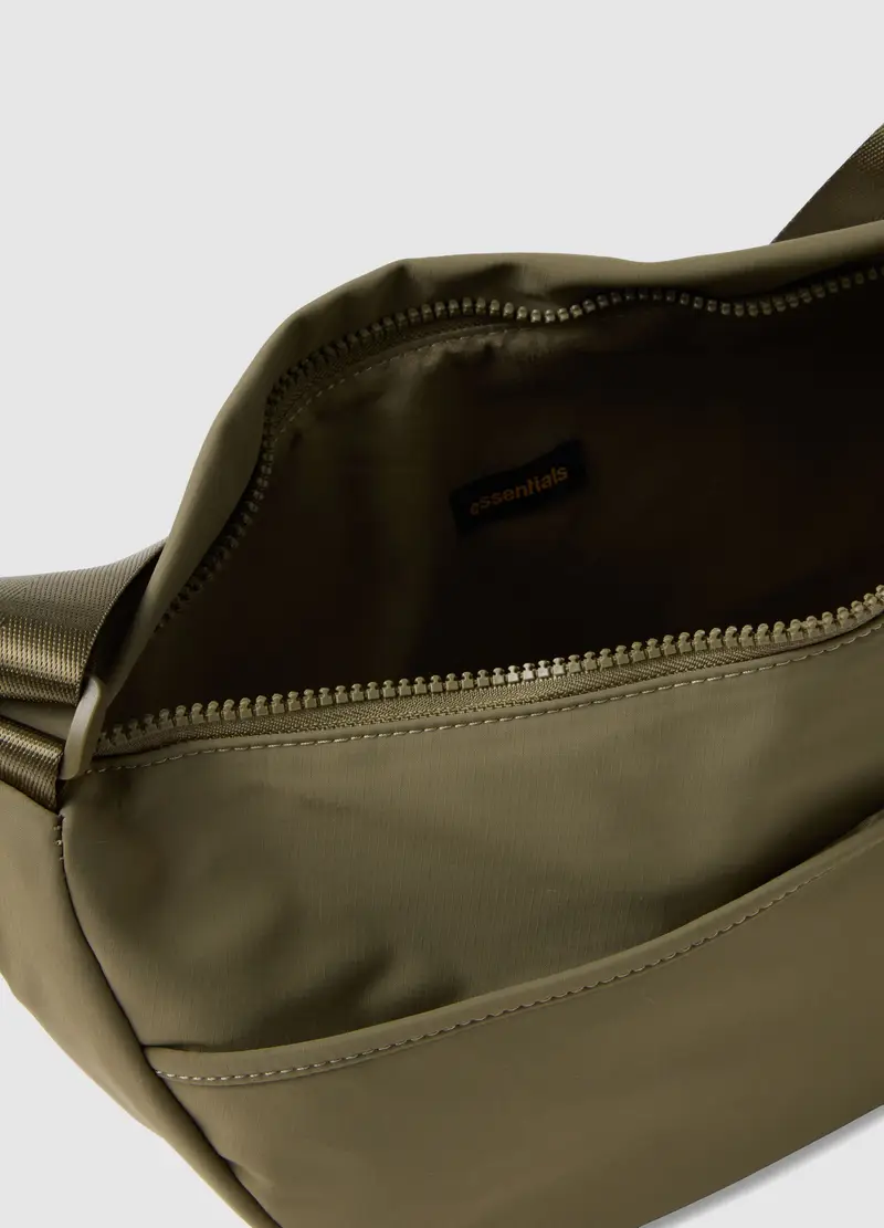 Borsa A Tracolla Verde Con Zip, Donna, Verde miniatura 3