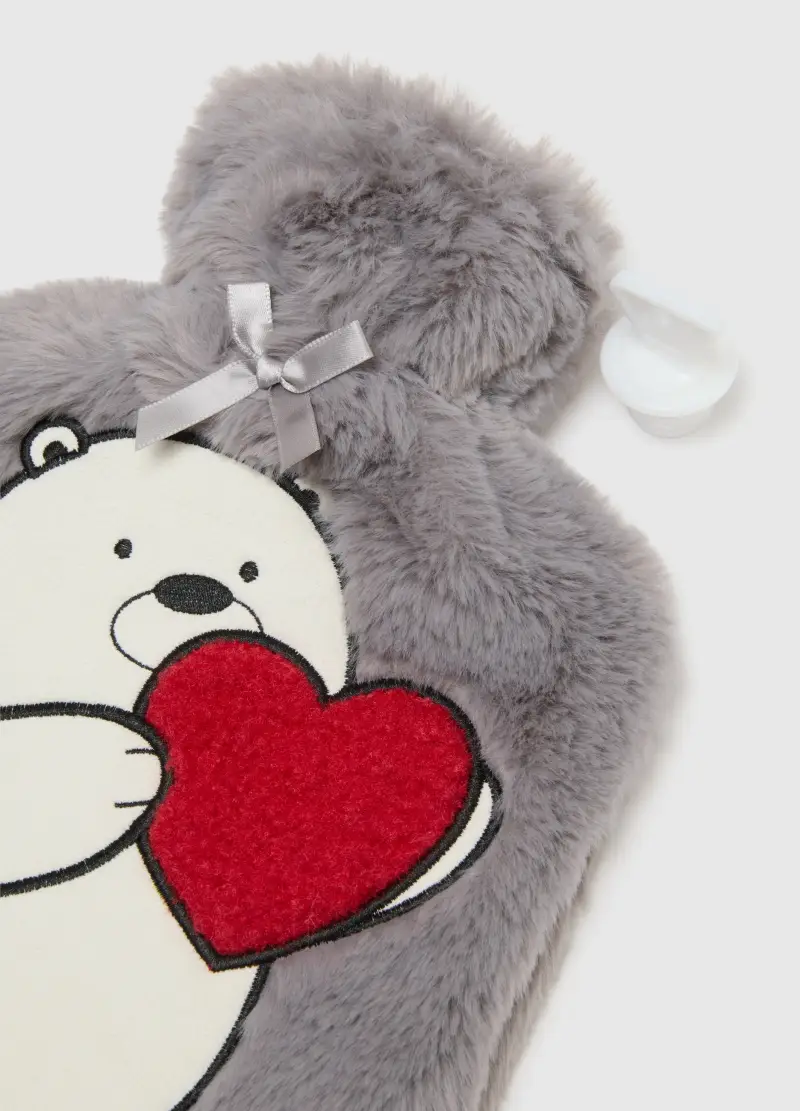 Borsa Dell'acqua Calda Grigia Con Rivestimento, Donna, Grigio miniatura 3