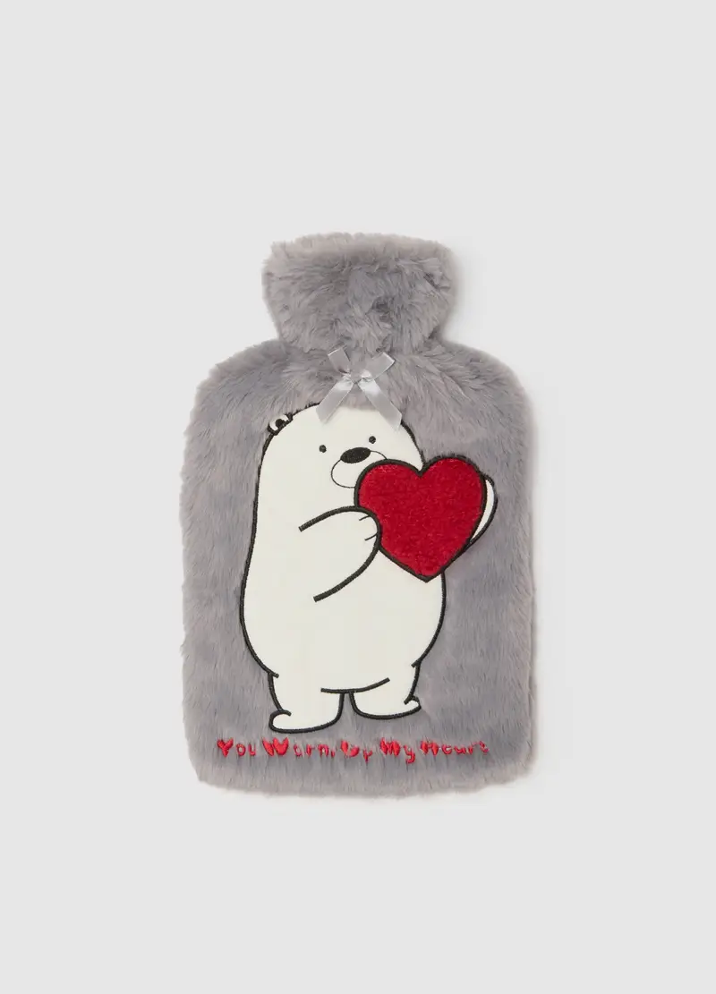 Borsa Dell'acqua Calda Grigia Con Rivestimento, Donna, Grigio