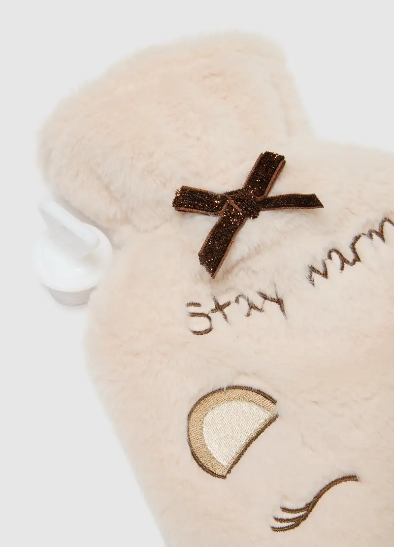 Borsa Dell'acqua Calda Natalizia Beige Con Rivestimento, Donna, Beige miniatura 3