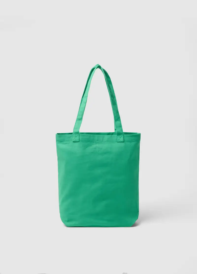 Borsa In Puro Cotone Verde Con Stampa Limoni, Donna, Verde miniatura 2