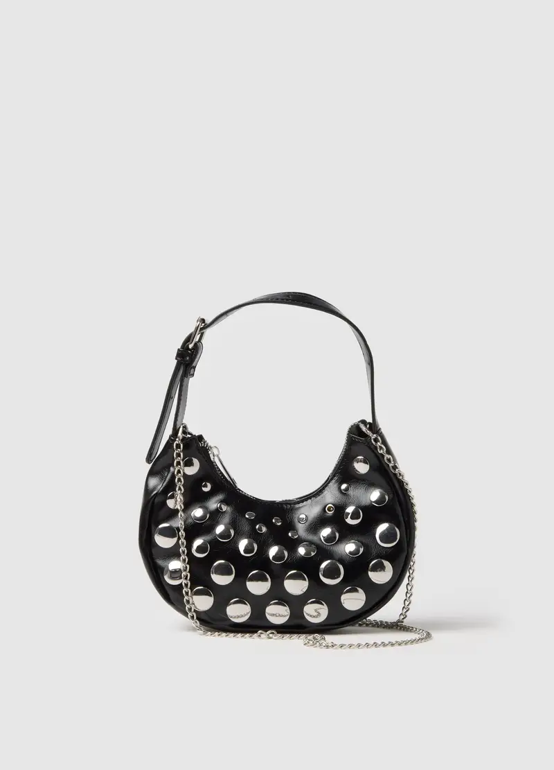 OVS, Borsa Nera Con Dettagli Metallici, Donna, Nero, Taglia: ONE SIZE