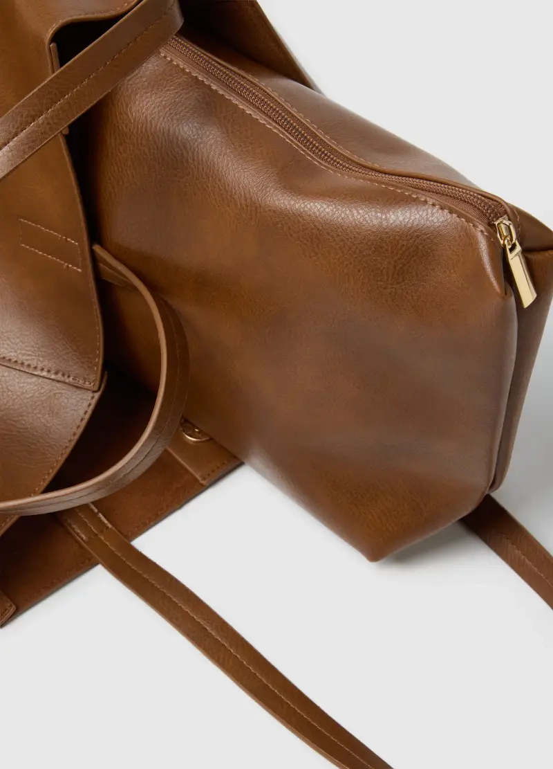 Borsa Shopper Marrone, Donna, Marrone miniatura 3