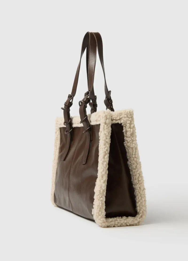 , Borsa Shopper Marrone, Donna, Multicolor miniatura 3