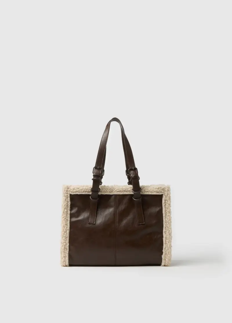 Borsa Shopper Marrone, Donna, Multicolor