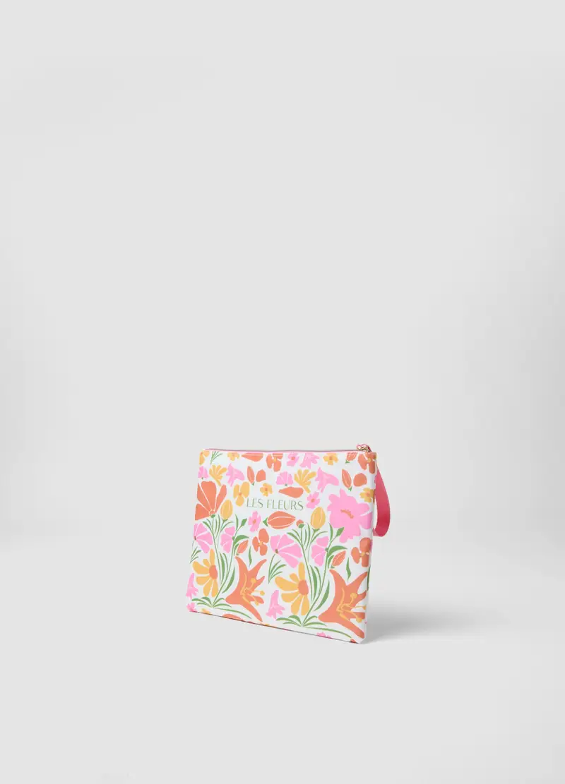 Borsetta In Puro Cotone Multicolor Con Motivo Floreale, Donna, Multicolor miniatura 2