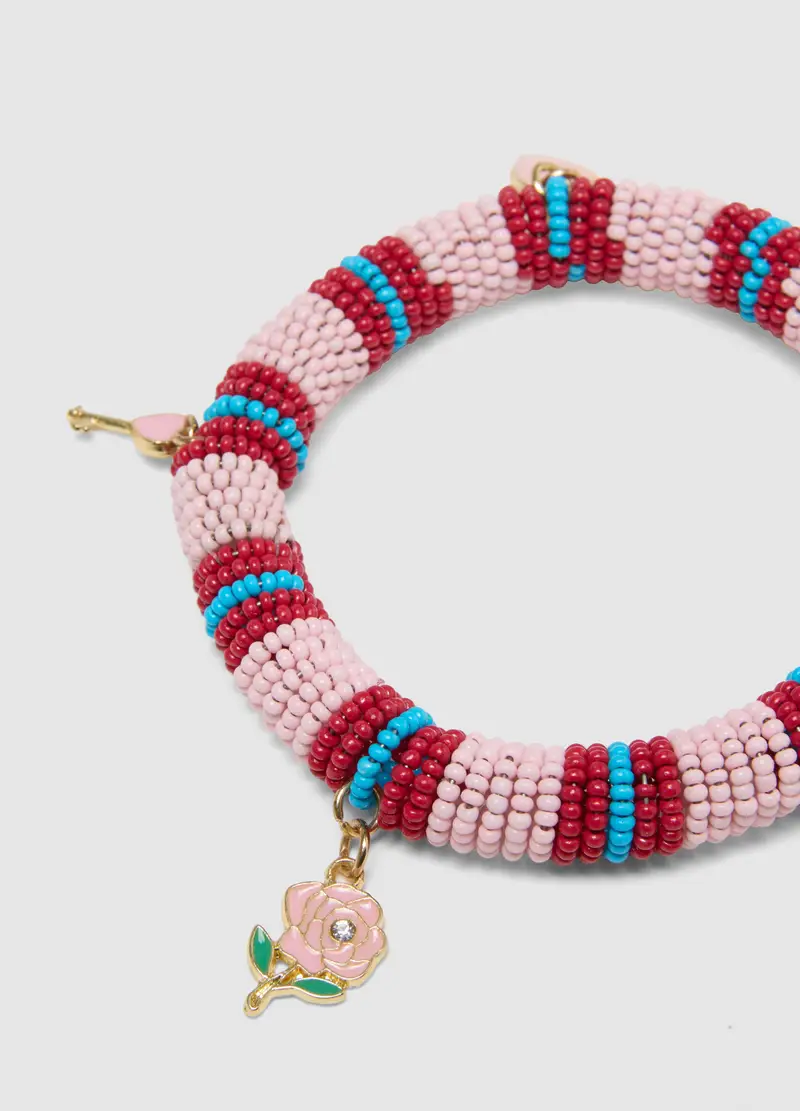 Bracciale Con Perline In Vetro Multicolor E Charms, Donna, Multicolor miniatura 2