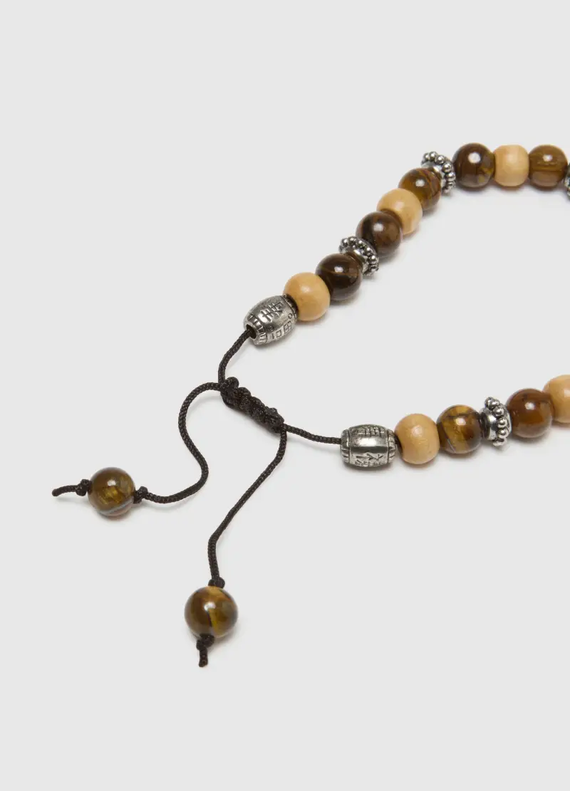 Bracciale Regolabile Con Pietre Naturali Multicolor, Uomo, Multicolor miniatura 2