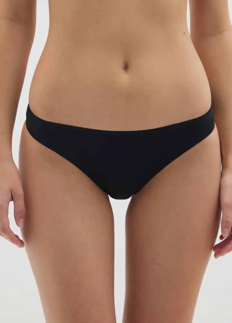 Brasiliana In Cotone Elasticizzato Nero, Donna, Nero miniatura 2