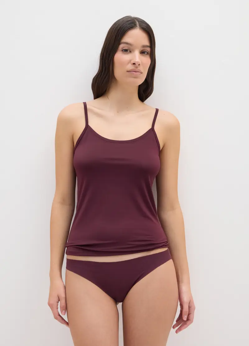 Brasiliana Viola Scura In Cotone Elasticizzato, Donna, Viola