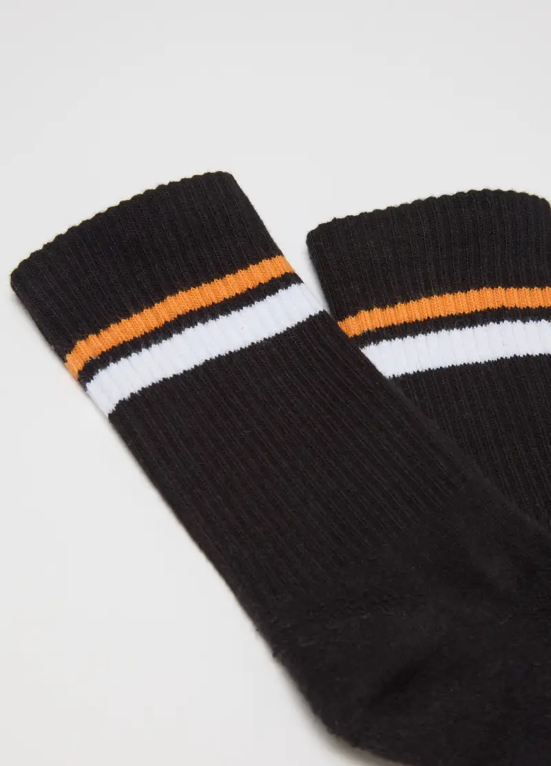 Calza Da Tennis Con Righe A Contrasto Altavia Court, Unisex, Nero miniatura 2