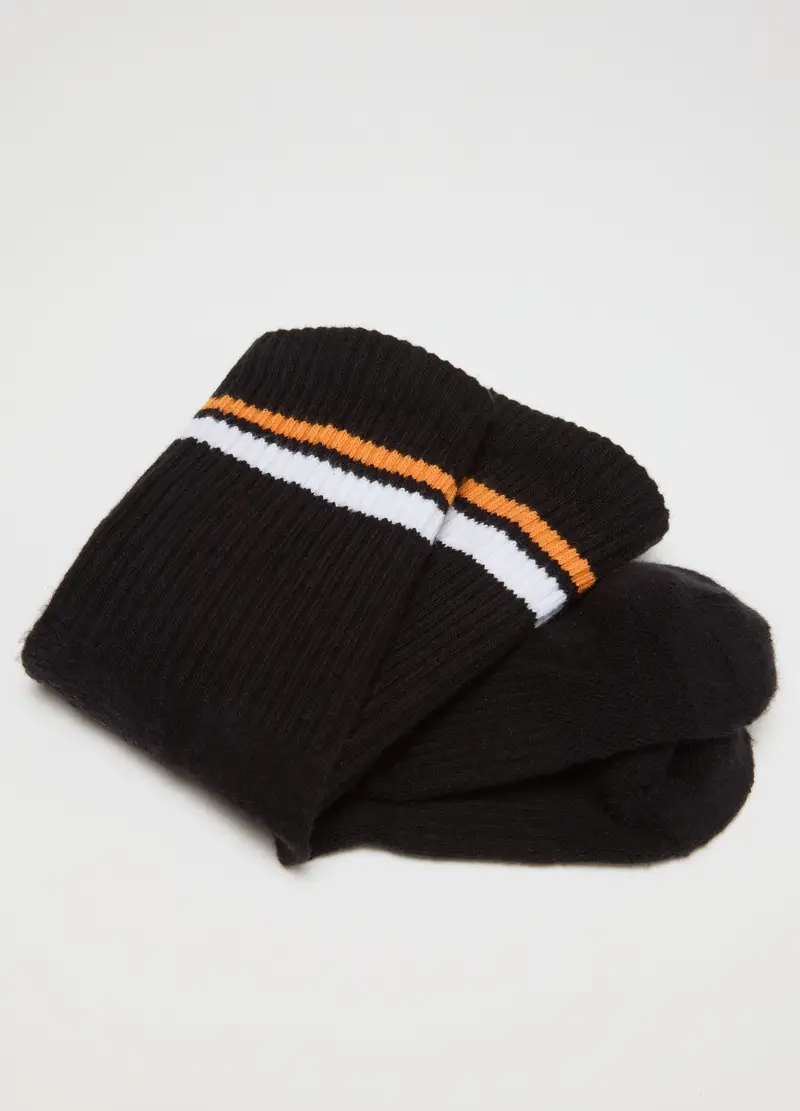 Calza Da Tennis Con Righe A Contrasto Altavia Court, Unisex, Nero miniatura 3