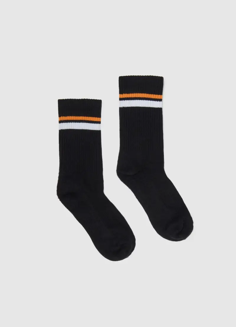 Calza Da Tennis Con Righe A Contrasto Altavia Court, Unisex, Nero