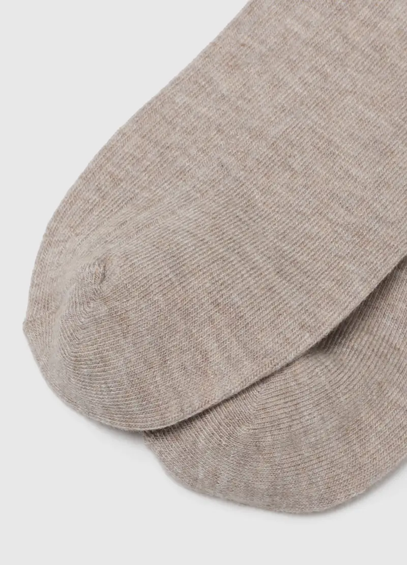 Calzini Beige Lunghi Elasticizzati, Donna, Beige miniatura 2