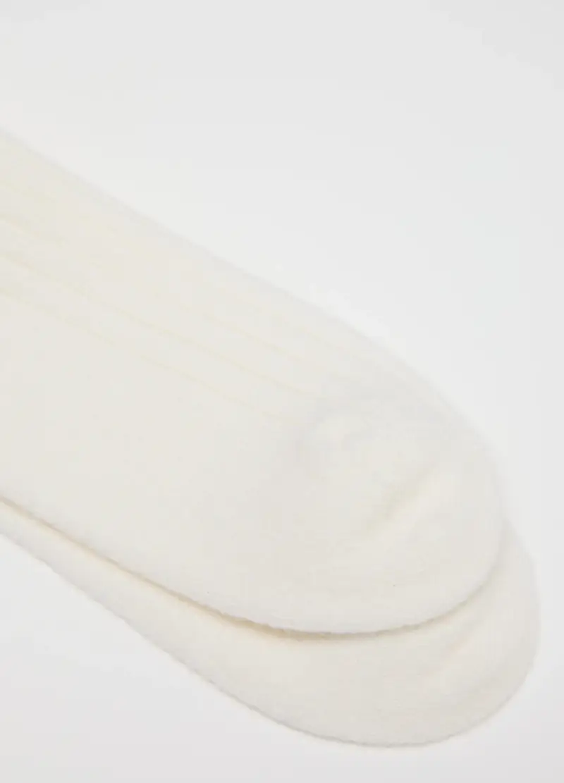 Calzini Bianchi In Misto Viscosa E Cashemere, Donna, Bianco miniatura 2