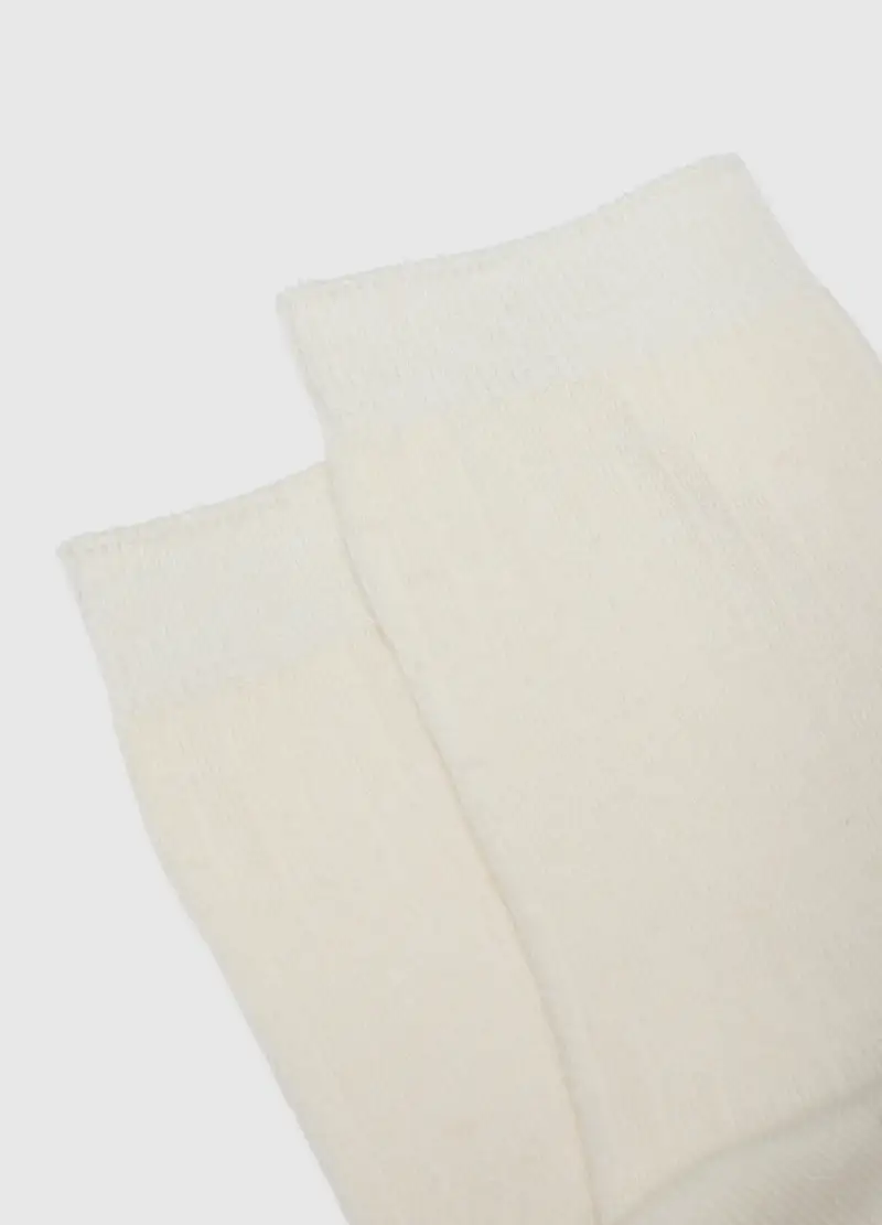 Calzini Bianchi Lunghi Elasticizzati, Donna, Bianco miniatura 3