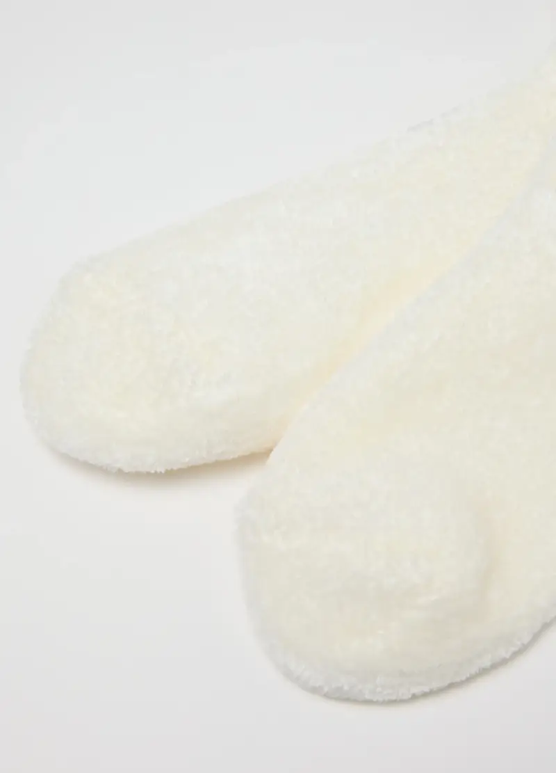 Calzini Bianco Morbidi In Tessuto Elasticizzato, Donna, Beige miniatura 2