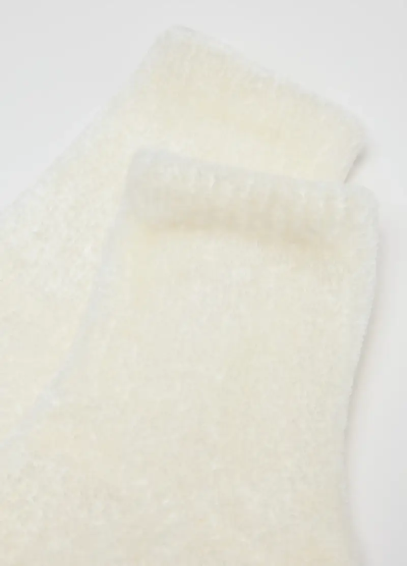 Calzini Bianco Morbidi In Tessuto Elasticizzato, Donna, Beige miniatura 3