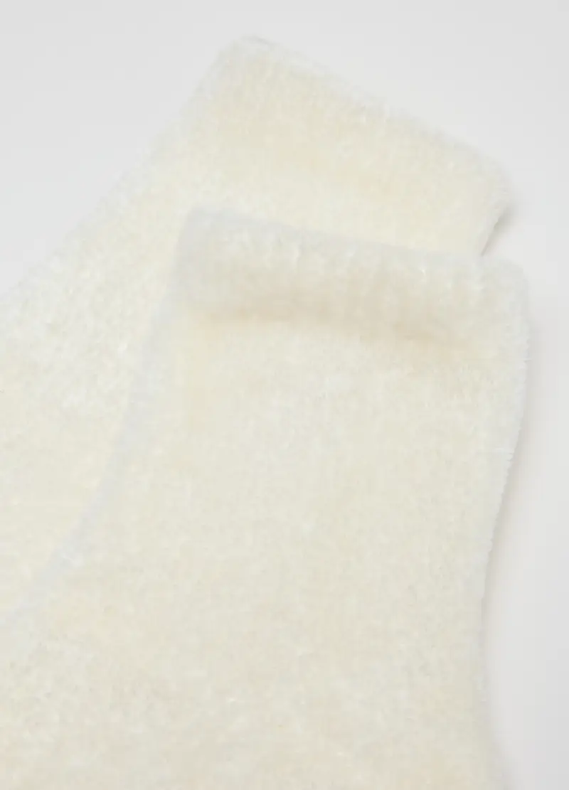 Calzini Bianco Morbidi In Tessuto Elasticizzato, Donna, Beige miniatura 3