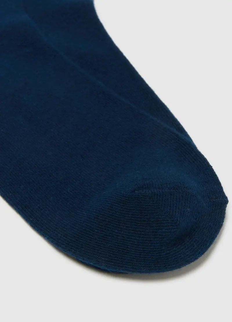 Calzini Blu In Cotone Elasticizzato Con Ricamo Natalizio, Donna, Blu miniatura 2