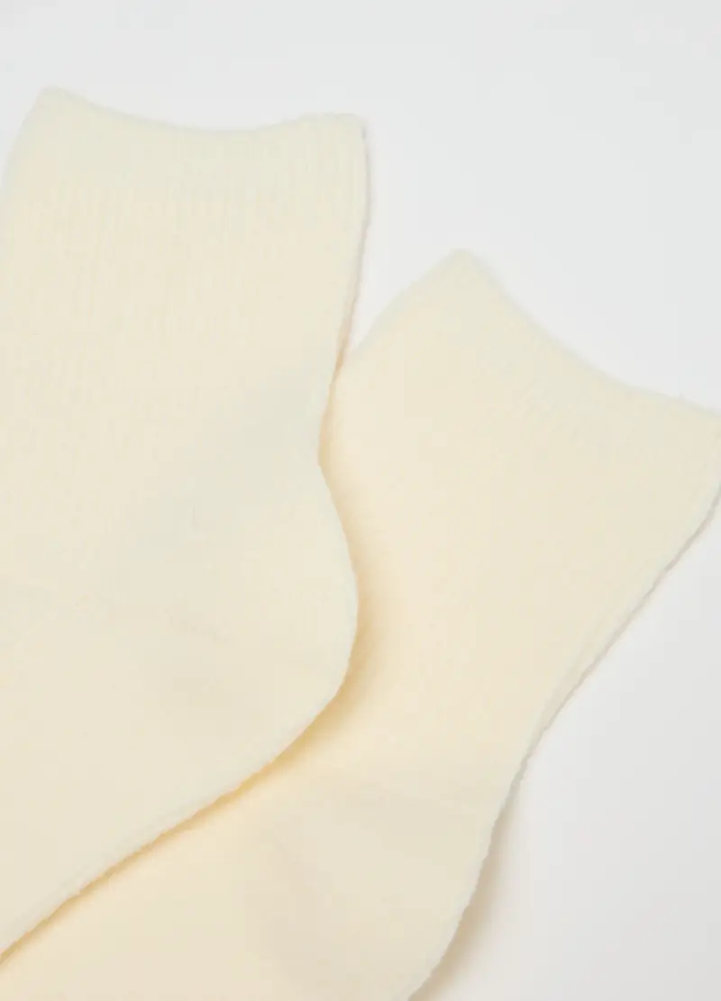 Calzini Corti Bianchi Elasticizzati, Donna, Bianco miniatura 2