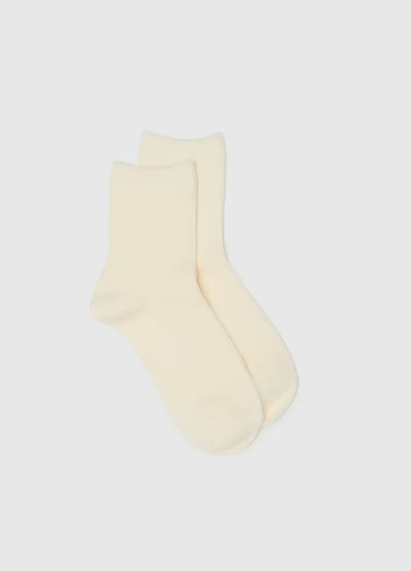 Calzini Corti Bianchi Elasticizzati, Donna, Bianco