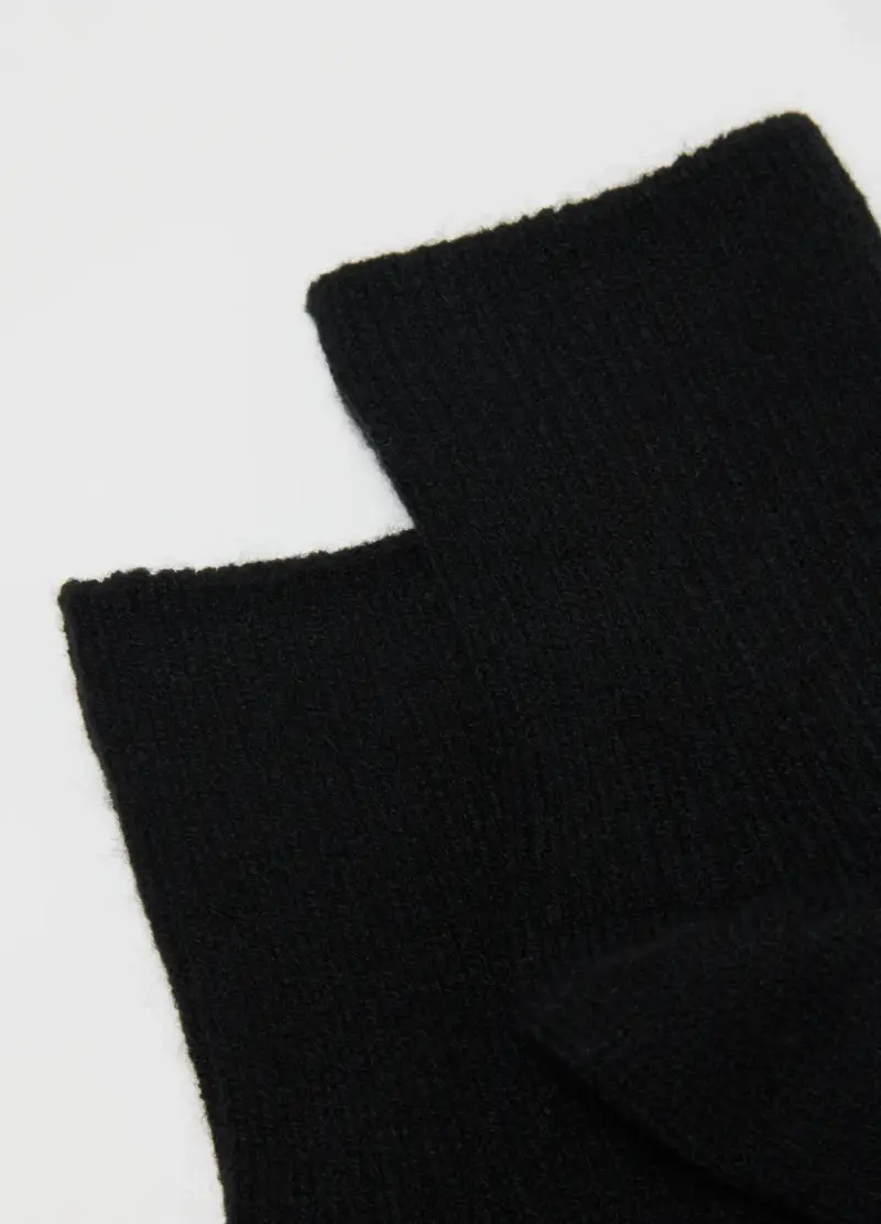 Calzini Corti Neri Elasticizzati, Donna, Nero miniatura 2