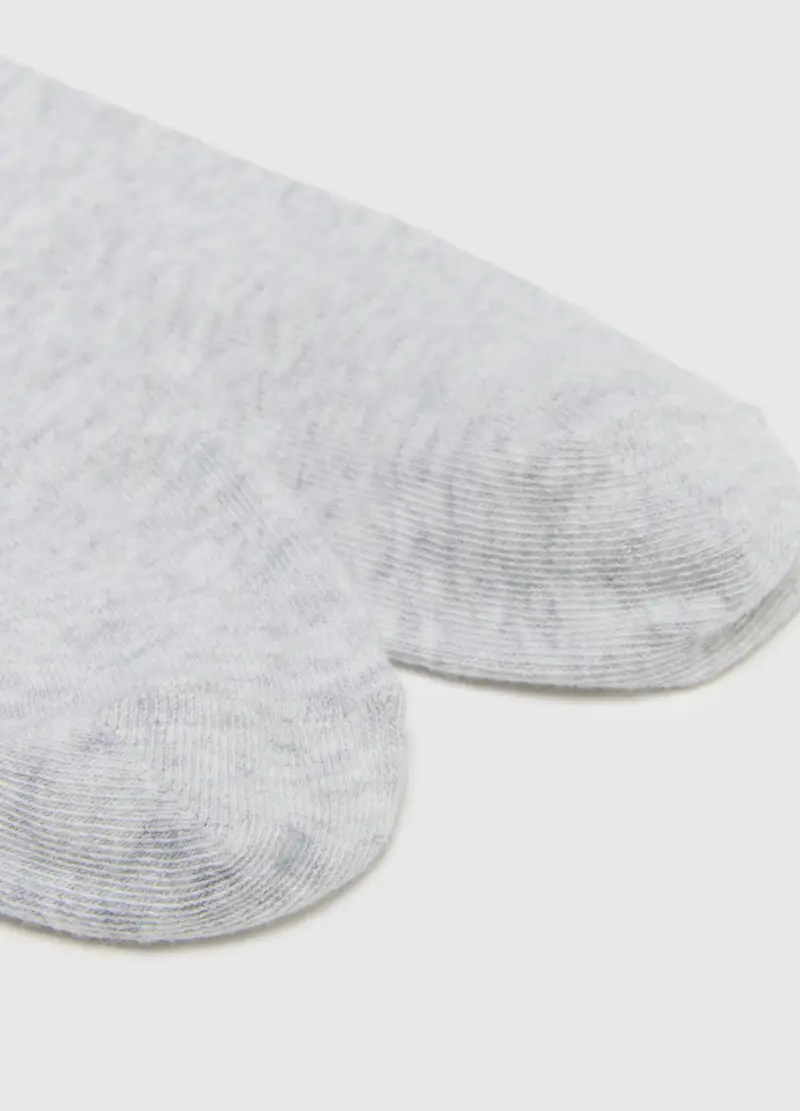 Calzini Grigi In Cotone Elasticizzato Con Ricamo Natalizio, Donna, Grigio miniatura 2