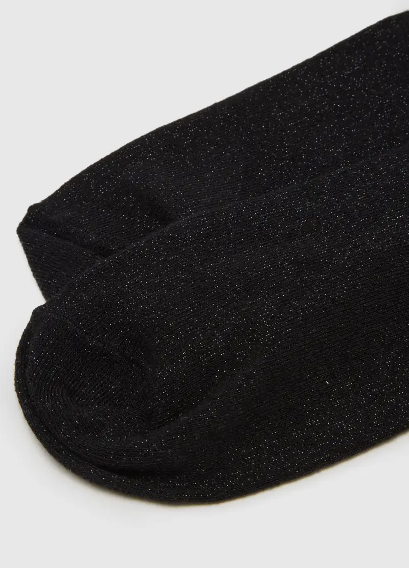 Calzini In Misto Cotone Neri Con Cuore E Glitter, Donna, Nero miniatura 3