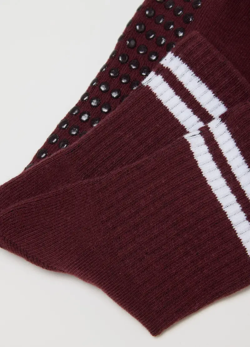 OVS, Calzini In Misto Cotone Rossi Con Bande, Donna, Rosso, Taglia: 36-38 miniatura 2