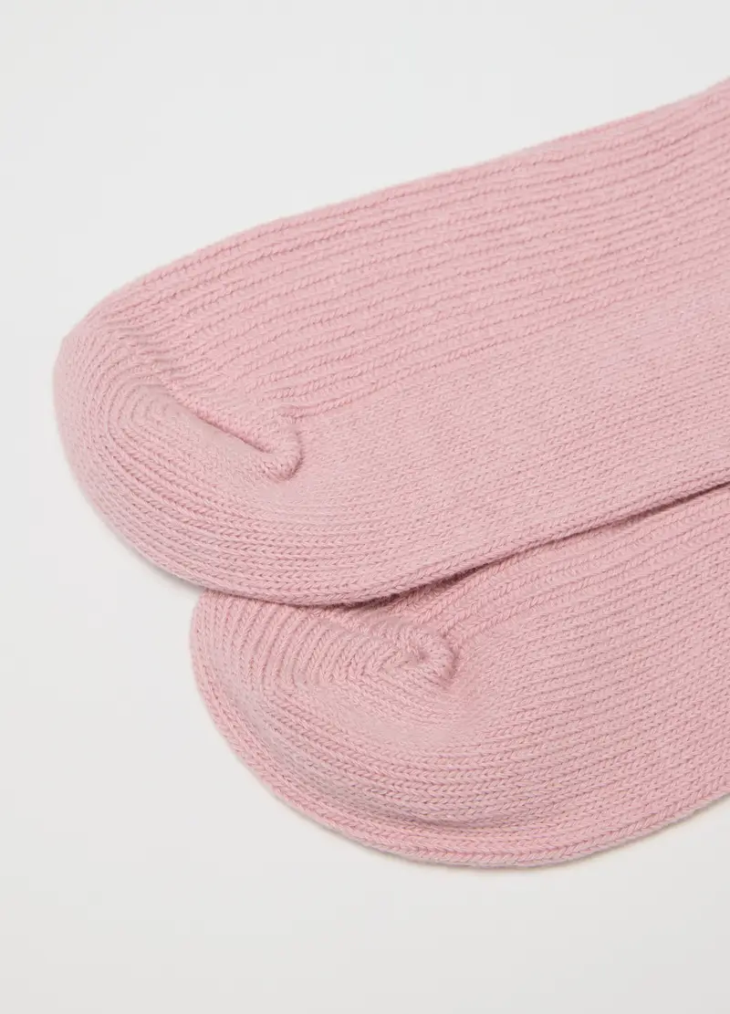 Calzini Lunghi Rosa In Misto Cotone Elasticizzato, Donna, Rosa miniatura 3