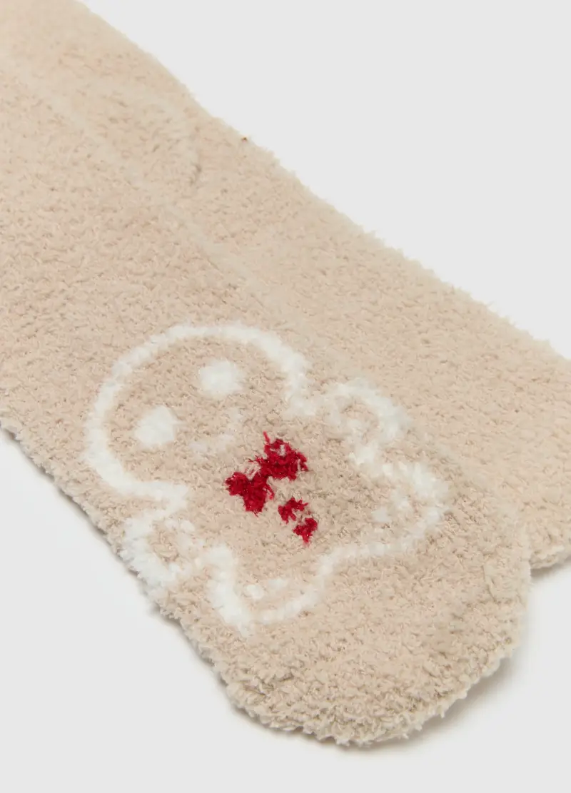 Calzini Natalizi Beige, Donna, Beige miniatura 2