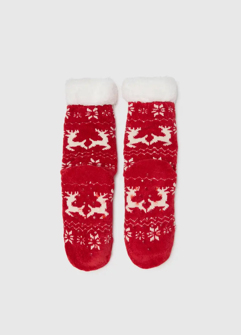 Calzini Natalizi Multicolor Con Renne, Donna, Multicolor miniatura 2