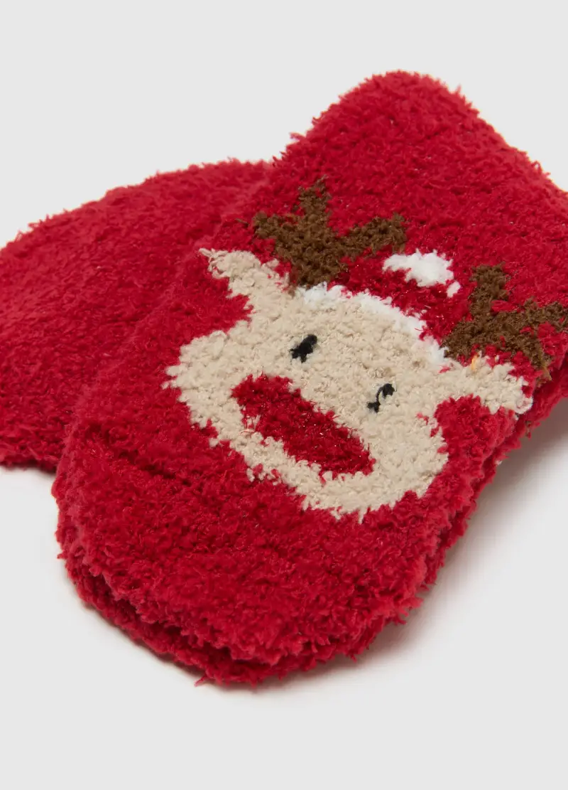 Calzini Natalizi Rossi In Tessuto Elasticizzato, Donna, Rosso miniatura 3