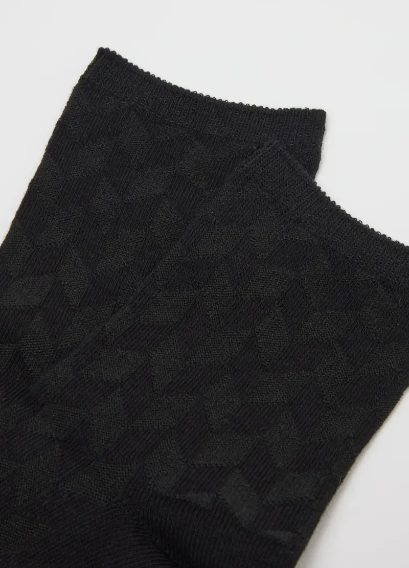 Calzini Neri In Misto Cotone, Donna, Nero miniatura 2