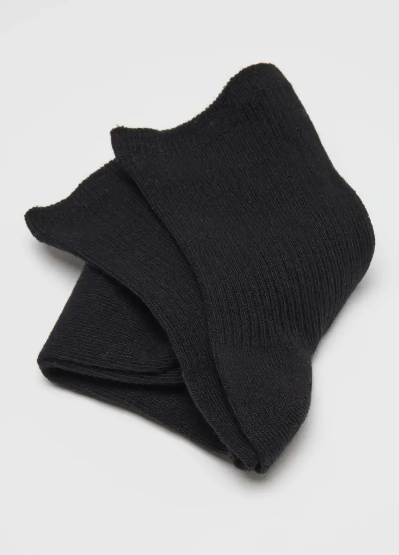 Calzini Neri In Misto Cotone, Donna, Nero miniatura 3