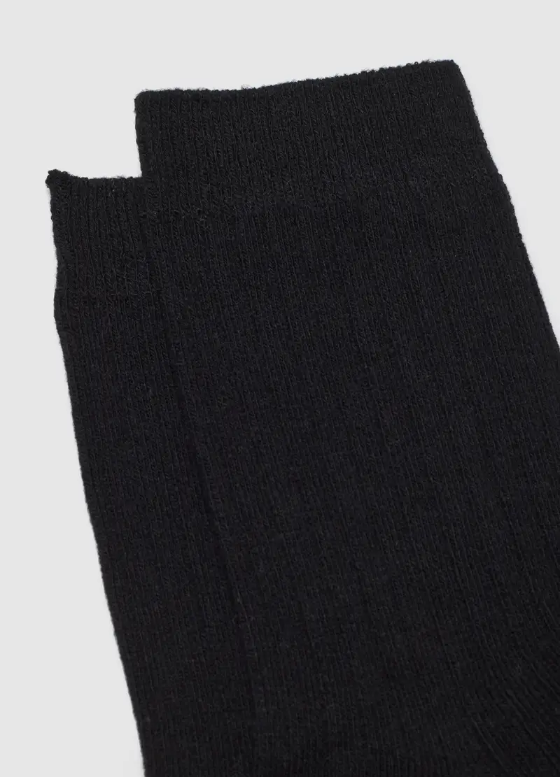 Calzini Neri Lunghi Elasticizzati, Donna, Nero miniatura 2