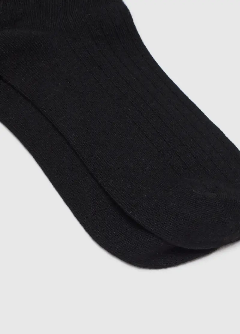 Calzini Neri Lunghi Elasticizzati, Donna, Nero miniatura 3