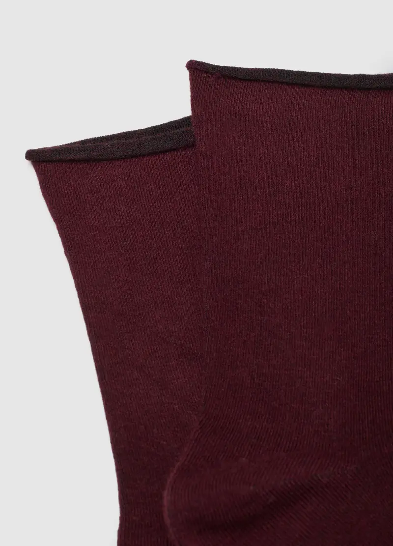 Calzini Rossi Corti Elasticizzati, Donna, Rosso miniatura 3