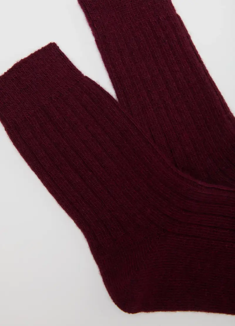 Calzini Rossi In Misto Viscosa E Lana, Donna, Rosso miniatura 3