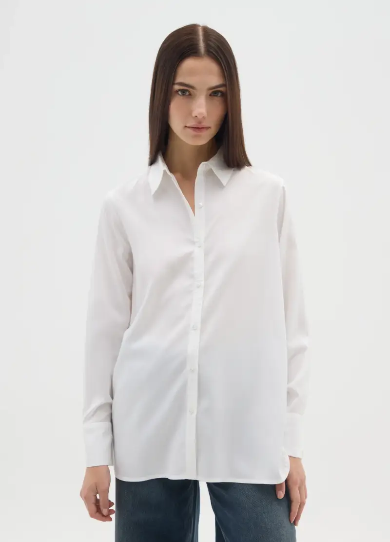 , Camicetta Bianca Regular Fit, Donna, Bianco miniatura 2